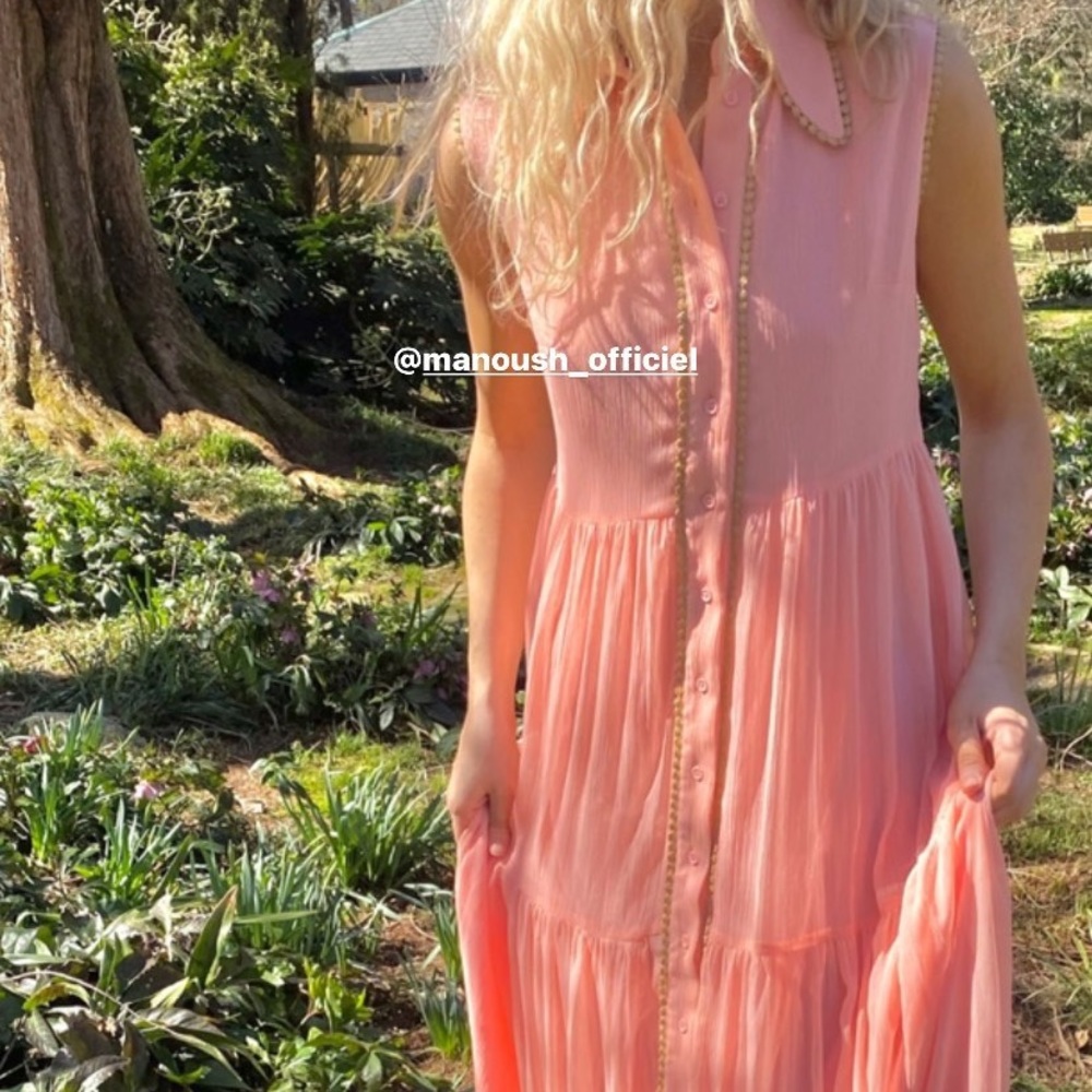 Manoush peach long shirt dress